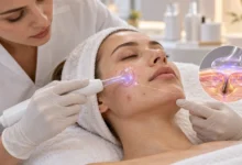 های‌فرکوئنسی صورت با الکترود شیشه‌ای برای پوست مستعد جوش