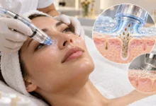 هیدروفیشیال صورت با هندپیس مکش و پاکسازی سطحی منافذ