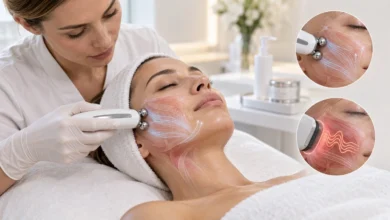 اجرای میکروکارنت صورت در فیشیال با نمایش مسیر تحریک عضلات و بافت صورت