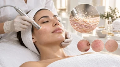 میکرودرم ابریژن صورت با دستگاه نوک الماسی