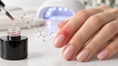 قرمزی و التهاب پوست اطراف ناخن پس از ژل ناخن