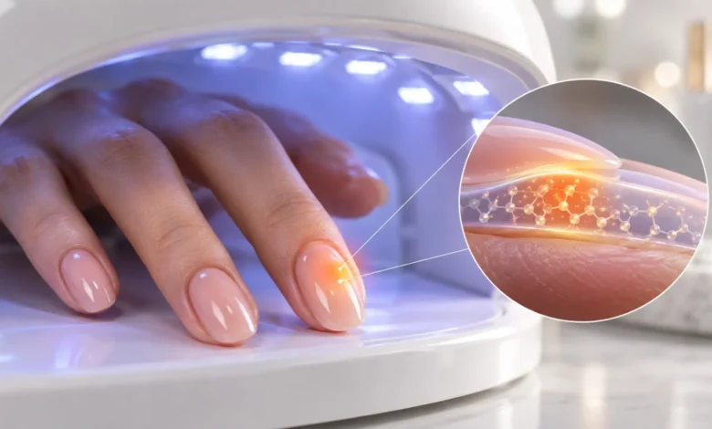 داغ شدن ژل ناخن هنگام کیور زیر دستگاه UV LED